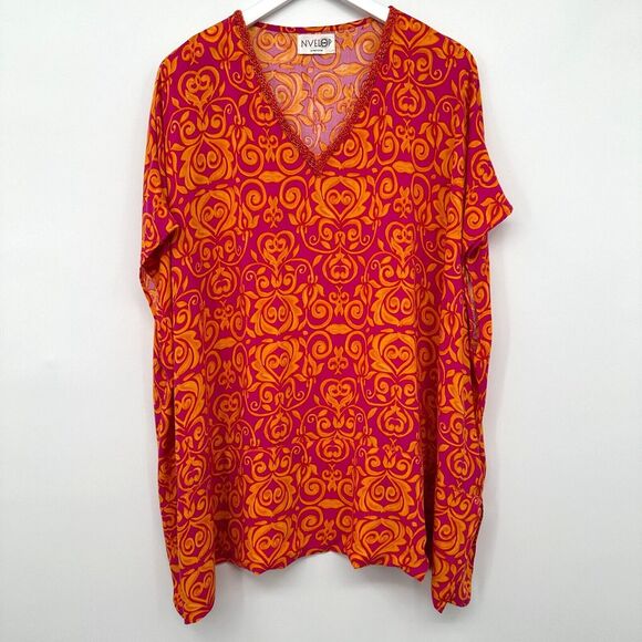 Nvelop Sun Block Other - Nvelop‎ Sun Block Cover Up Top One Size 50+ UV Protection Boxy Beaded Beach Swim